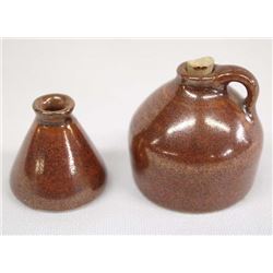 Miniature Pottery Jug and Ink Well by Ina Chapler