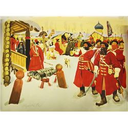 Original Russian Watercolor Painting by M. Orel