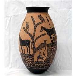Mata Ortiz Sgraffito Horse Jar by Rosa Gaona