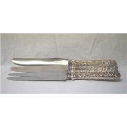 1924 Samuel Kirk & Son Repousse Sterling Knives