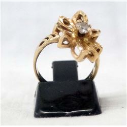 Estate 14Kt Gold and Diamond Ring, size 3.75