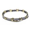 Image 3 : 14Kt Yellow & White Gold and Diamond Link Bracelet
