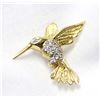Image 1 : Posey Estate 14Kt Gold and Diamond Hummingbird Pin