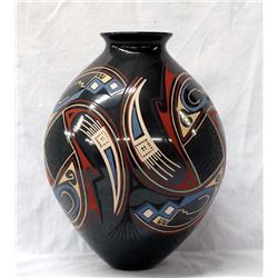 Mata Ortiz Polychrome Geometric Jar by C. Bugarini