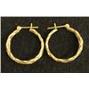 Image 3 : Estate 14Kt Gold and Diamond Hoop Earrings