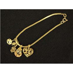 Estate Italian 14Kt Gold Charm Bracelet