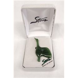 Canadian Storrs Genuine Jade Goose Brooch