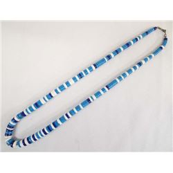 Navajo Design Turquoise Lapis Fish Stone Heishi Necklace