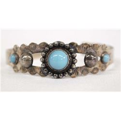 Mexican Sterling Silver Turquoise Bracelet