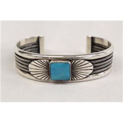 Navajo Sterling Turquoise Cuff Bracelet