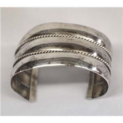 1970 Navajo Sterling Silver Wide Cuff Bracelet