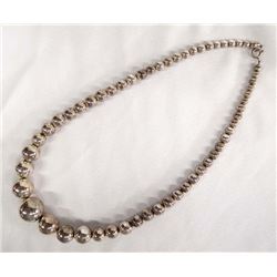 Sterling Silver Graduated Bead Necklace