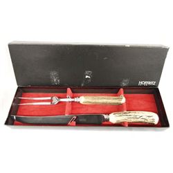 English Hoffritz Knife & Fork Bone Handle Carving  Set