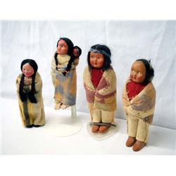 4 Vintage Skookum Dolls