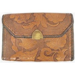 1940 Tooled Leather Clutch Purse