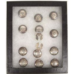 Collection of 12 Sterling Silver Button Covers