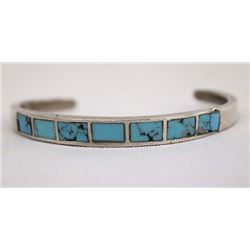 Vintage Zuni Sterling Channel Inlay Bracelet