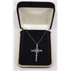 Image 2 : Navajo Sterling Turquoise Cross Pendant Necklace