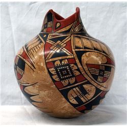 Mata Ortiz Polychrome Cutaway Rim Jar by L.G. Rios