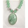 Image 2 : Green Jade Pendant Necklace on Adventurine Beads