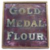 Image 1 : Antique Gold Medal Flour Tin Sign in Wood Frame