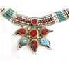 Image 2 : Tribal Turquoise and Coral Necklace and Earrings