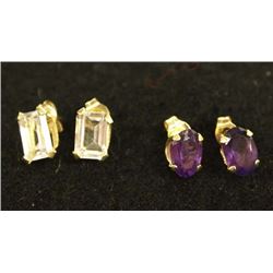 Two Pr 12 Kt Gold Plated Earrings