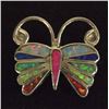 Image 1 : Zuni Silver Inlay Butterfly Pin Pendant by Edaachi
