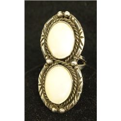1950 Estate Navajo Sterling Mother of Pearl Ring