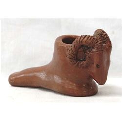 Navajo Pottery Ram's Head Pipe