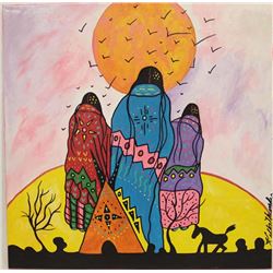 Original Acrylic New Beginnings by Kills Thunder