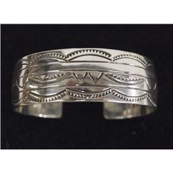 Navajo Sterling Silver Bracelet by Fannie Platero