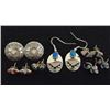 Image 1 : 6 Pr Navajo and Zuni Sterling Earrings, Multistone