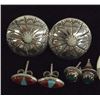 Image 3 : 6 Pr Navajo and Zuni Sterling Earrings, Multistone