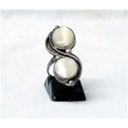 1950s Navajo Sterling Mother of Pearl Ring.