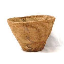 Unusual Pictorial Basket of Snake Chasing a Frog