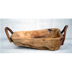 Navajo Hand Carved Cypress Wood Basket Bowl