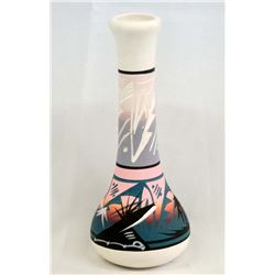 Navajo Etched Pottery Vase by Nayahih