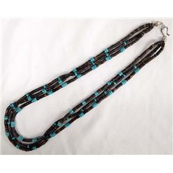 Navajo Design Turquoise and Pen Shell Heishi Necklace