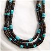Image 2 : Navajo Design Turquoise and Pen Shell Heishi Necklace