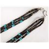 Image 3 : Navajo Design Turquoise and Pen Shell Heishi Necklace