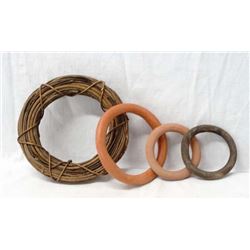 Mata Ortiz Clay Pot Rings & 1 Woven Vine Pot Ring