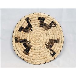 Tohono O'odham Pictorial Chicken Flat Basket