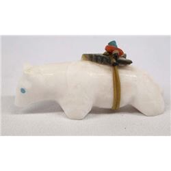 Navajo Pink Marble Bear Fetish by Davis