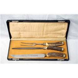 Vintage 3pr Bone Handle  German Carving Set