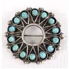 Image 1 : Zuni Sterling Petit Point Turquoise Pin, R. Dishta