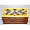 Image 1 : Large Lidded Beaded Cedar Box by Kills Thunder