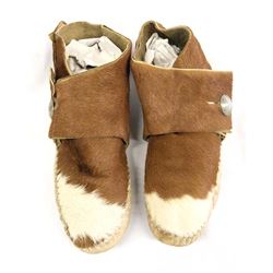 Pair of Navajo Cow Hide Moccasins