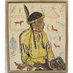 Original Laguna Pueblo Oil Painting by C. Abel