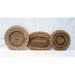 3 Native American Hupa Karock (Yurok) Baskets